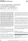 Cover page: <i>In&nbsp;vitro</i> characterization of engineered red blood cells as viral traps against HIV-1 and SARS-CoV-2.