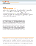 Cover page: Automated acquisition of explainable knowledge from unannotated histopathology images.
