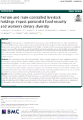 Cover page: Female and male-controlled livestock holdings impact pastoralist food security and women’s dietary diversity