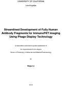Cover page: Streamlined Development of Fully Human Antibody Fragments for ImmunoPET Imaging Using Phage Display Technology