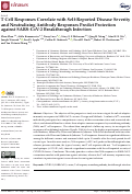 Cover page: T Cell Responses Correlate with Self-Reported Disease Severity and Neutralizing Antibody Responses Predict Protection against SARS-CoV-2 Breakthrough Infection