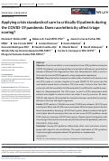 Cover page: Applying crisis standards of care to critically ill patients during the COVID‐19 pandemic: Does race/ethnicity affect triage scoring?