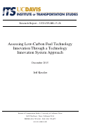 Cover page: Assessing Low-Carbon Fuel Technology Innovation Through a Technology Innovation System Approach