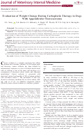 Cover page: Evaluation of Weight Change During Carboplatin Therapy in Dogs With Appendicular Osteosarcoma