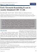 Cover page: Early Chromatin Remodeling Events in Acutely Stimulated CD8+ T Cells.
