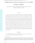 Cover page: A High-Diversity Transceiver Design for MISO Broadcast Channels