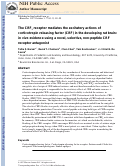 Cover page: The CRF1 receptor mediates the excitatory actions of corticotropin releasing factor (CRF) in the developing rat brain: in vivo evidence using a novel, selective, non-peptide CRF receptor antagonist