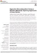 Cover page: Hypnotic Discontinuation Using a Blinded (Masked) Tapering Approach: A Case Series