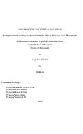 Cover page: Computational and psychophysical studies of goal-directed arm movements