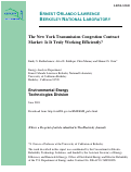 Cover page: The New York Transmission Congestion Contract Market: Is It Truly Working Efficiently?