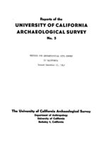 Cover page: Methods for Archaeological Site Survey in California&nbsp;