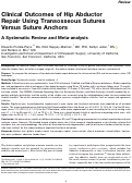 Cover page: Clinical Outcomes of Hip Abductor Repair Using Transosseous Sutures Versus Suture Anchors: A Systematic Review and Meta-analysis.