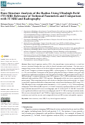 Cover page: Bone Structure Analysis of the Radius Using Ultrahigh Field (7T) MRI: Relevance of Technical Parameters and Comparison with 3T MRI and Radiography