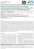 Cover page: Influence of metabolizable protein and methionine supplementation on growth-performance of Holstein steer calves during the initial 112-d feedlot growing phase.