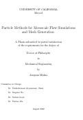 Cover page: Particle Methods for Mesoscale Flow Simulations and Mesh Generation