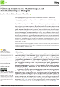 Cover page: Pulmonary Hypertension: Pharmacological and Non-Pharmacological Therapies.