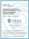 Cover page: Using Survey Questions to Measure Preferences: Lessons from an Experimental Validation in Kenya