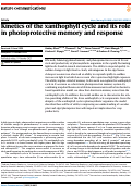 Cover page: Kinetics of the xanthophyll cycle and its role in photoprotective memory and response.