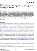 Cover page: Conserved metabolite regulation of stress granule assembly via AdoMet