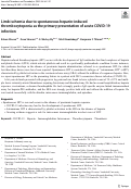 Cover page: Limb ischemia due to spontaneous heparin-induced thrombocytopenia as the primary presentation of acute COVID-19 infection