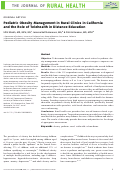 Cover page: Pediatric obesity management in rural clinics in California and the role of telehealth in distance education.