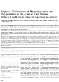 Cover page: Regional Differences of Hemodynamics and Oxygenation in the Human Calf Muscle Detected with Near-Infrared Spectrophotometry