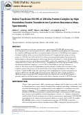 Cover page: Native Top-Down Electrospray Ionization-Mass Spectrometry of 158 kDa Protein Complex by High-Resolution Fourier Transform Ion Cyclotron Resonance Mass Spectrometry