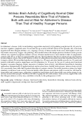 Cover page: Intrinsic Brain Activity of Cognitively Normal Older Persons Resembles More That of Patients Both with and at Risk for Alzheimer's Disease Than That of Healthy Younger Persons