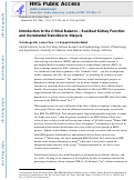 Cover page: Introduction to the Critical Balance – Residual Kidney Function and Incremental Transition to Dialysis