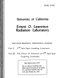 Cover page: NUCLEAR MAGNETIC RESONANCE STUDIES