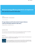 Cover page: Minimum Energy Efficiency Standards and Appliances: Old and New Economic Rationales: