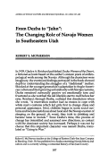 Cover page: From Dezba to “John”: The Changing Role of Navajo Women in Southeastern Utah