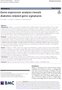 Cover page: Gene expression analysis reveals diabetes-related gene signatures.