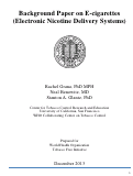 Cover page: Background Paper on E-cigarettes (Electronic Nicotine Delivery Systems)