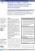 Cover page: Respiratory complex I regulates dendritic cell maturation in explant model of human tumor immune microenvironment.