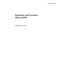 Cover page: Regulations and Procedures Manual