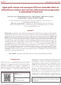 Cover page: Aged garlic extract and coenzyme Q10 have favorable effect on inflammatory markers and coronary atherosclerosis progression: A randomized clinical trial