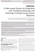 Cover page: RadPath: A Web-based System for Integrating and Correlating Radiology and Pathology Findings During Cancer Diagnosis
