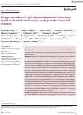 Cover page of Long‐term safety of early discontinuation of antiseizure medication after resolution of acute provoked neonatal seizures