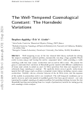 Cover page: The well-tempered cosmological constant: the Horndeski variations