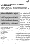 Cover page: A 0.2 V Micro‐Electromechanical Switch Enabled by a Phase Transition
