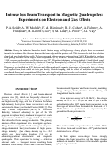 Cover page: Intense ion beam transport in magnetic quadrupoles: Experiments on electron and gas 
effects