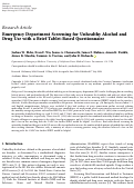 Cover page: Emergency Department Screening for Unhealthy Alcohol and Drug Use with a Brief Tablet-Based Questionnaire