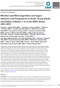 Cover page: Menthol and Mint Cigarettes and Cigars: Initiation and Progression in Youth, Young Adults and Adults in Waves 1-4 of the PATH Study, 2013-2017.