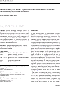 Cover page: Don’t middle your MIDs: regression to the mean shrinks estimates of minimally important differences