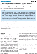 Cover page: CTRP2 Overexpression Improves Insulin and Lipid Tolerance in Diet-Induced Obese Mice