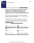 Cover page of Effects of intraoperative low-dose remimazolam maintenance on emergence agitation and emergence time in patients undergoing oral surgery: protocol for a randomized controlled trial.