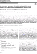 Cover page: An Exploratory Examination of Social Media Use and Risky Sexual Practices: A Profile of Women in Rural Appalachia Who Use Drugs