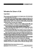 Cover page: Salvaging the library of life