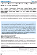 Cover page: A Genome-Wide Association Search for Type 2 Diabetes Genes in African Americans